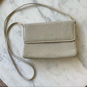 WHITING & DAVIS CREAM EVENING BAG
